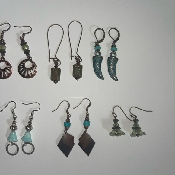 Earring Lot 10 Pair Hand Crafted Artisan Earrings Bohemian Earrings NEW # 192 - Picture 5 of 8